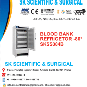 Blood Bank Refrigerator Minus 80 Degree Manufacturer in India