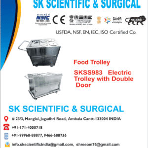 Electric Food Trolley With Double door Manufacturer in India